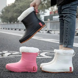 Women Rain Boots Slip-on High Quality Water Boots Waterproof Shoes Women's Rubber Rainboot Garden Galoshes Non-Slip
