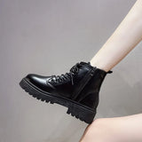 Boots Girls 2024 New Products Lady British Style Black Heightened