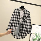 Blouses Shirts Tunic Womens Tops 2020 Long Sleeve Clothing Button Up Down Plaid New Fashion Autumn Turn-down Collar