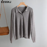 autumn short knit cardigans Women casual loose Square collar button sweater Cardigans Outwear female basic jacket