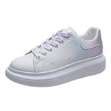 Gradient Women's Sneakers Off White Shoes Female Thick Bottom Heighten Shoes 2021 Fall Sneakers Trendy Shoes Green