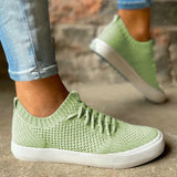 Women Sneakers Breathable Flat Casual Shoes Women Solid Color Knitting Sport Sneakers For Woman Vulcanize Shoes Tennis