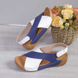 Breakj Sandals Women Summer 2024 New Cake Platform Velcro Breathable Oudetoe Beach Sandals