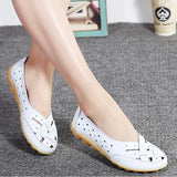 Flats Soft Genuine Leather Flat Shoes Woman Loafers Oxford Shoes For Women White Shoes Moccasins Slipony Plus Size