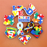 Puzzle Style Shoe Charms Novelty Autism Friendly Garden Shoes Accessories Decoration fit Buckle Croc Jibz Kids
