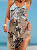 Summer New Off Shoulder Elegant Casual Woman Dress Chic Print Chic Boho Mini Dress 2022 Office Fashion O Neck Sleeveless