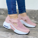 Women Fashion Vulcanized Sneakers Platform Solid Color Flats Ladies Shoes Casual Breathable Wedges Ladies Walking