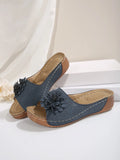 Breakj Size Women's Shoes Spring / Summer 2025 New Slope Heel Open Toe Wearing Slippers Female