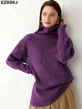 Autumn Winter highneck thick oversize Sweater pullovers Women 2021 LOOSE sweater pullovers female Long