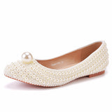 Breakj Cm Fine Tip Single Shoe Pointy Shoes Large Size Women's Shoes Pearl Wedding Shoes Wedding Shoes Dinner Women's