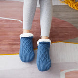 Woolen Socks Women Thicken Warm Home Bedroom Socks Slippers Men Non-slip Foot Warmer Snow Socks Calcetines