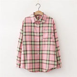 Style Plaid Shirts Women 2021 New Loose Design Blouse Lady Long Sleeve Blouses Cotton Casual Shirt Women Tops