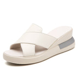 Breakj Drag Large-Size Slope And Cool Slippers Women's New Summer Wear Thick Bottoms And Leisure Soft-Soled Beach Mom