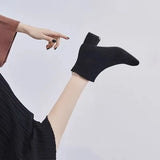 Autumn Winter New Frosted Thick Heel Skinny Ankle Boots Women's
