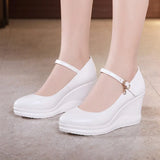 Shoe Women's Slope Heel 2023 Spring New Style Waterproof Platform Pointed Work Shoes High Heel Slope Heel Cheongsam Catwalk
