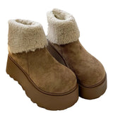 Breakj Boots Women 2025 Winter New Super Fire Retro Plus Velvet Small Thick Bottom Leisure Warm Snow Boots
