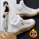 Breakj Top Small White Shoes 2024 Winter New Add Velvet Versatile Student Cotton Shoes High Tide Thick Platform Casual Bread Shoes