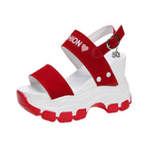 Sandals Summer Super High Heels Wedges Female Platform Shoes Girls Thick Bottom Buckle Strap Ladies Sandals 2021