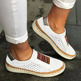 Breathable Hollow Out Sneakers Casual Round Toe Flat Loafers Comfortable Sneakers Female Plus Size Chaussure