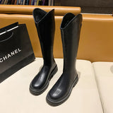 Celebrity Boots 2024 Spring And Autumn New Women's Boots With Thick Soles But Knee-High Boots Show Skinny Knight