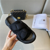 New Summer Women's Sandals Stitching Surface Buckle Thick Bottom Sports Harajuku Style Beach Flat Casual Shoes