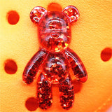 Hard Resin Glitter Cartoon Shoe Charms Accessories Cute Chocolate Bear Shoes Buttons Colorful Sandals Charm