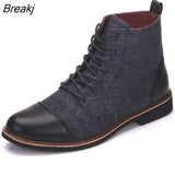 Autumn Casual Lace Up shoes Booties Men Ankle Boots Oxfords Fashion Leather Boots Men Boots Large Size 39-48