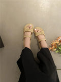Women Sandals Slippers Luxury Designer Flats Slides Summer Comfort Elegant Shoes Woman 2024 Trend Outdoor Casual