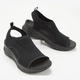 Breakj New Sandals Women's Net Cloth Thick Soles Of The Soft Soles Of The Casual Sports Shoes Flat Sole Flying Weaving Fish Mouth Shoes