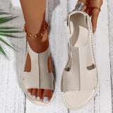 Breakj Sandals Women 2025 Summer New Round Toe Side Empty Bag Behind The Back To Wear Large-Size