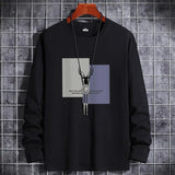 sleeve t-shirt men's Pure Cotton autumn and winter new fashion brand T-shirt bottom Shirt Large Men's T-shirt autumn