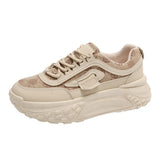 Shoes And Girls 2024 New Spring Breathable Cloth Korean Version Of Korean Version Of Students' Sports Thick Soles And High Running