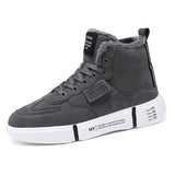 o'clock Winter High-top Men Plush Shoes Fashion Casual Couple Footwear Comfort Warm Lined Sneakers Lace-up