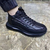 Breakj Men's Shoes 2023 Spring And Autumn New Thick Bottom Help Casual Trend Shoes Air Cushion Bottom Fish Pattern Light