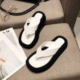 mixed color thick bottom flip flops women famous designe clip toe slippers ladies platform jandal slides beach