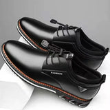 New Men Shoes Leather Cowhide Leather Shoes Men Comfortable Low-top British Casual Single Shoes Leather Shoes Formal