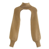 Turtleneck Long Sleeve Knitting Sweater Casual Femme Chic Design Pullover High Street Lady Tops