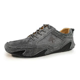 o'clock Quality Genuine Leather Men Shoes Casual Breathable Non-slip Driving Sneaker Trendy Outdoor Footwear Big Size