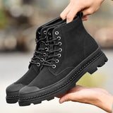 Winter Men Boots Genuine Leather Rubber Ankle Boots Men Outdoor Winter Work Shoes Military Fur Snow Boots for Men