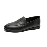Breakj New Men's Leather Shoes Breathable Lazy Business Leisure One Foot Pedal Bean Shoes British Style Men's Shoes