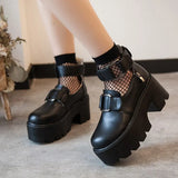 Leather Shoes Women Mary Jane Shoes Wedges Boots Casual Oxfords Thick Bottom Ladies Lolita Shoes JK Uniform