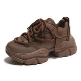 Breakj 2023 New Simple Net Red Soft Bottom Dad Shoes Thick Bottom Small Tall Muffin Casual Shoes High