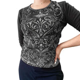 Y2K Grunge Fairycore Crop Tshirts Graphic Print Long Sleeves Slim Top Tee Crewneck Fashion Harajuku Cloth