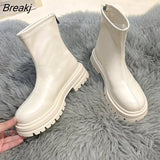 Winter Shoes Design Women Ankle Boots Fashion Thick Sole Non Slip Flats Ladies Back Zippers Elegant Short