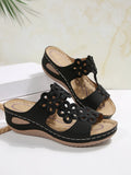 Breakj Summer New Women's Slope And Thick-Bottomed Slippers Large-Size Fish Mouth Casual Beach Shoes
