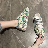Breakj Old Dad Shoes Female Tide Summer And Autumn New Print Graffiti Large Size Casual Single Shoes