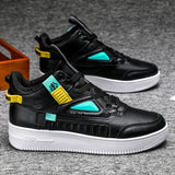 New Style Guochao Color High Upper Shoes Korean Version Fashion Small White Shoes Men's Muffin Youth Sports Shoes