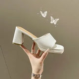 Breakj Summer New Women's Side-On Solid-Color Candy Color Thick And Stylish One - Cool