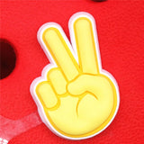 PVC Piano keys Croc Shoe Charms NEW Gesture love Slippers Beach Shoes Accessories Decorations for Jibz Kids Party