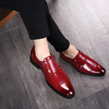 Men's Dress Shoes Formal Men Monk Shoes Oxford Shoes For Men Wedding Dress Brand Leather Double Buckles Shoes big